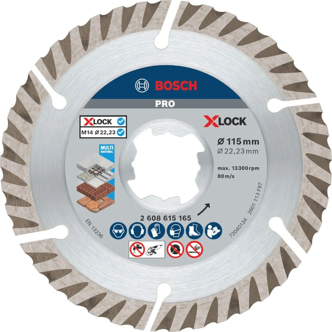 Bosch PRO Multi Material X-LOCK dijamantska rezna ploča 115x2 mm segmenti 10 mm (2608615165)
