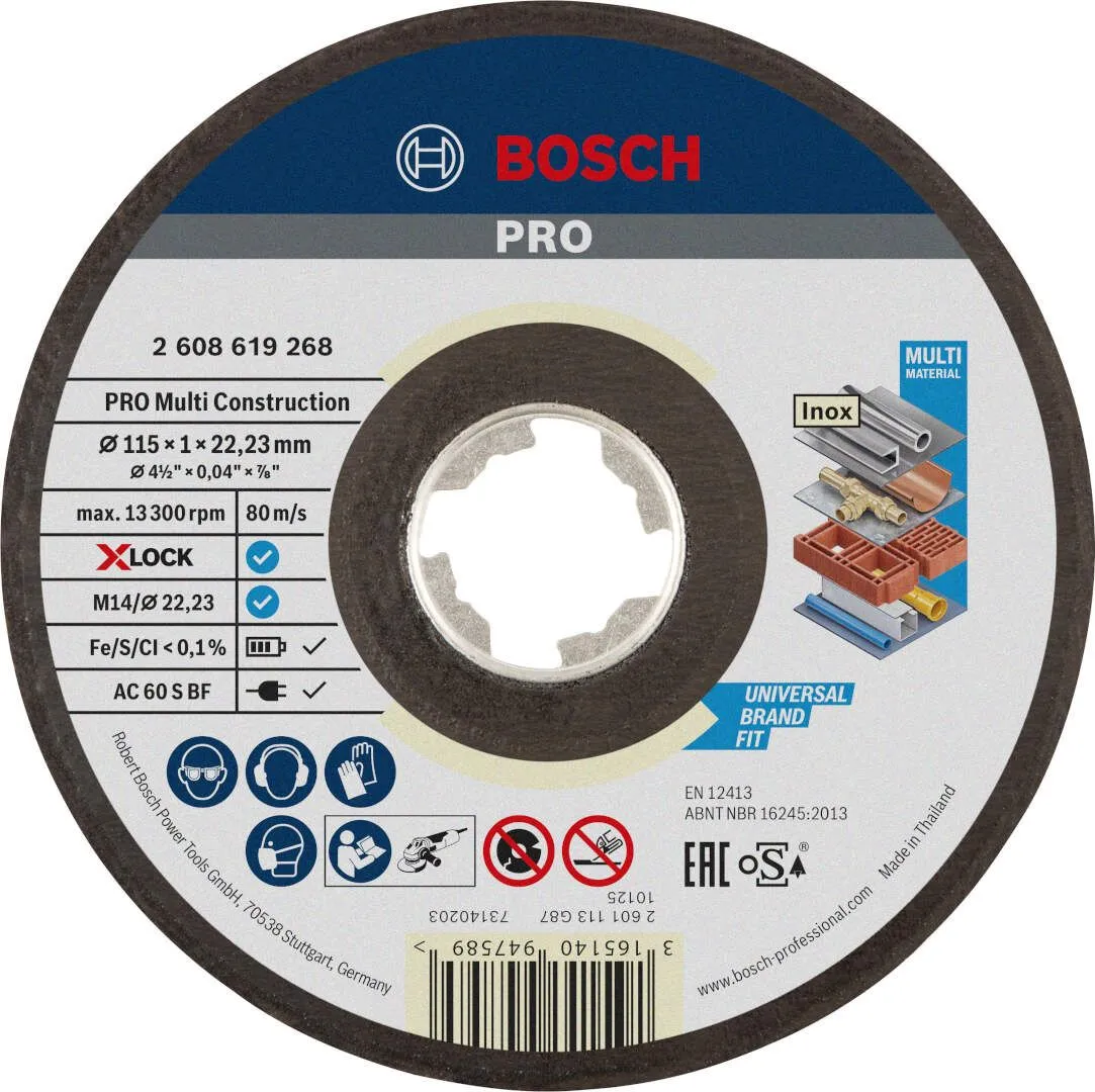 Bosch PRO Multi Material X-LOCK rezna ploča 115x1 mm AC 60 S BF oSa ravna (2608619268)