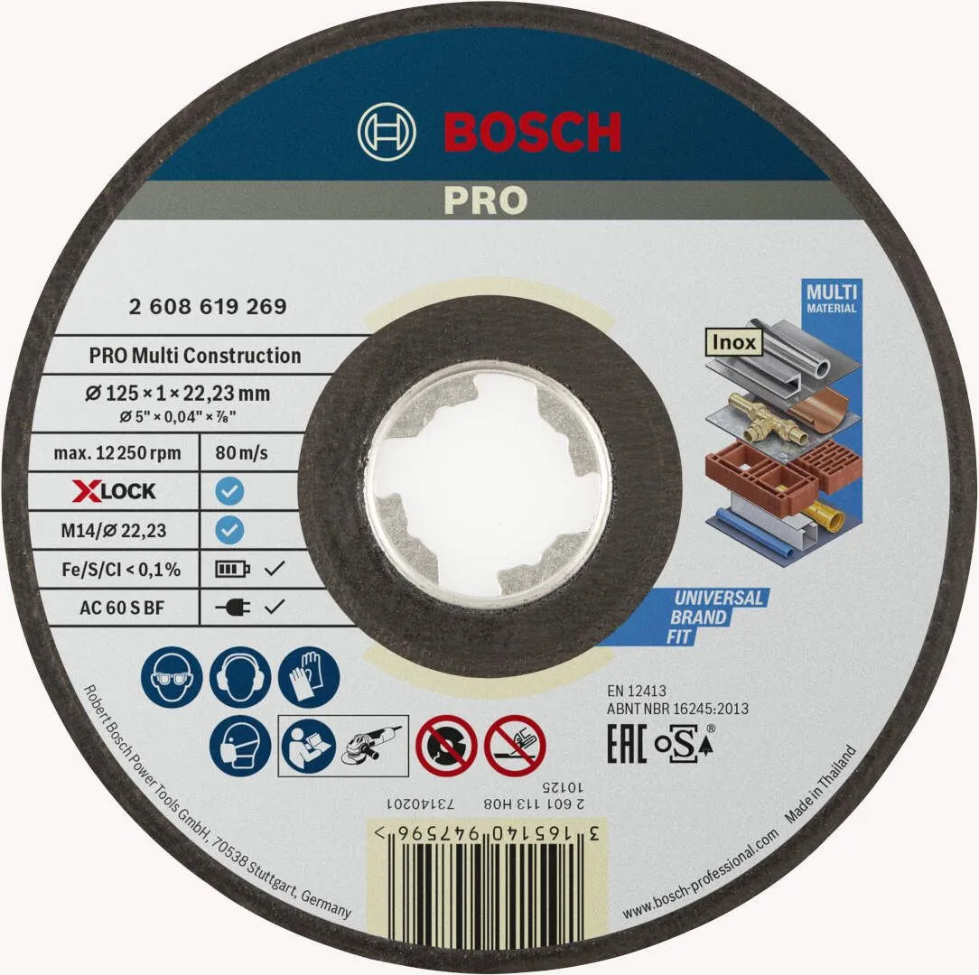 Bosch PRO Multi Material X-LOCK rezna ploča 125x1 mm AC 60 S BF oSa ravna (2608619269)