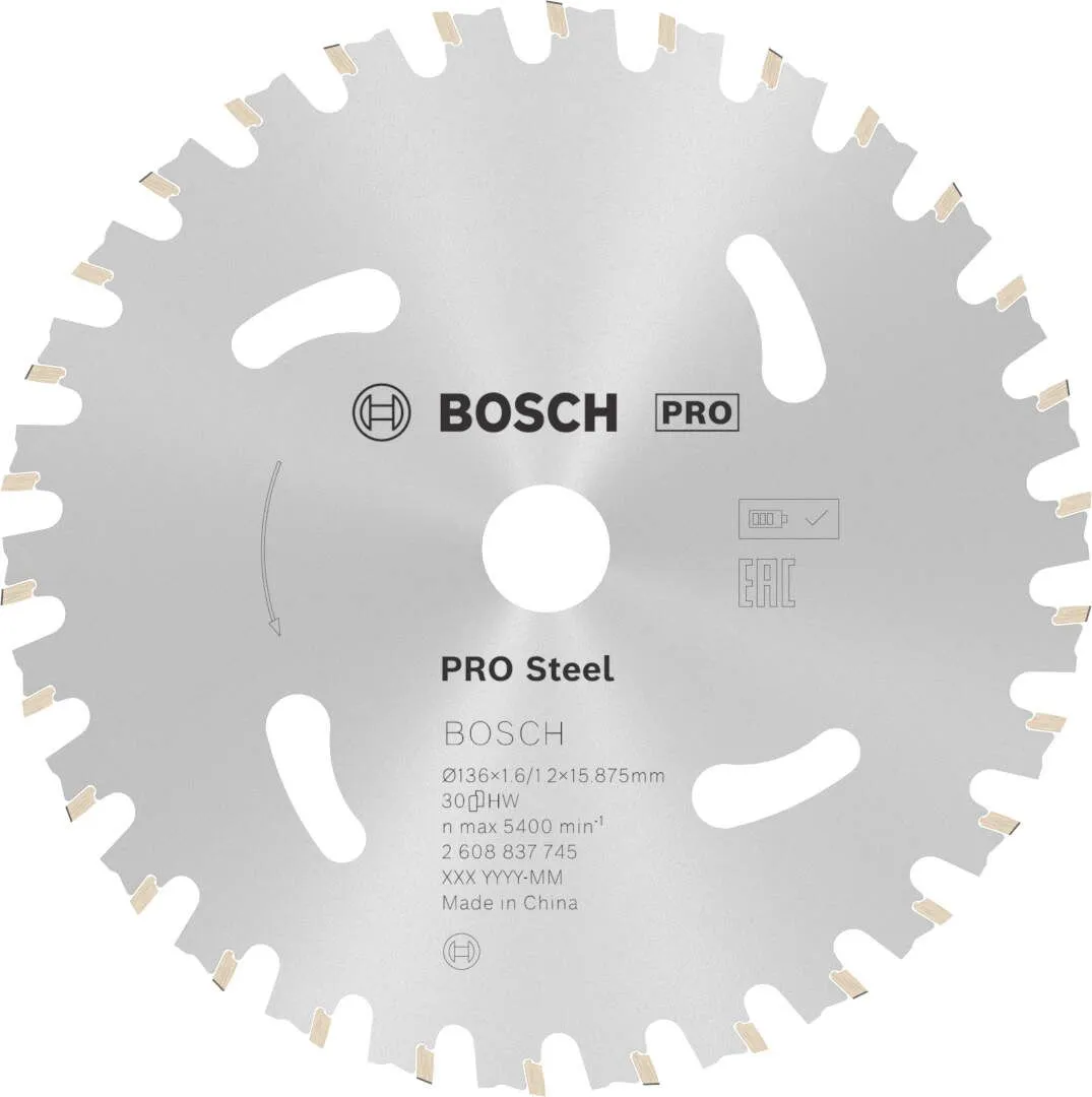 Bosch PRO Steel list za akumulatorsku kružnu testeru 136x1.6x15.875 mm 30z HB max 5.400 o/min (2608837745)