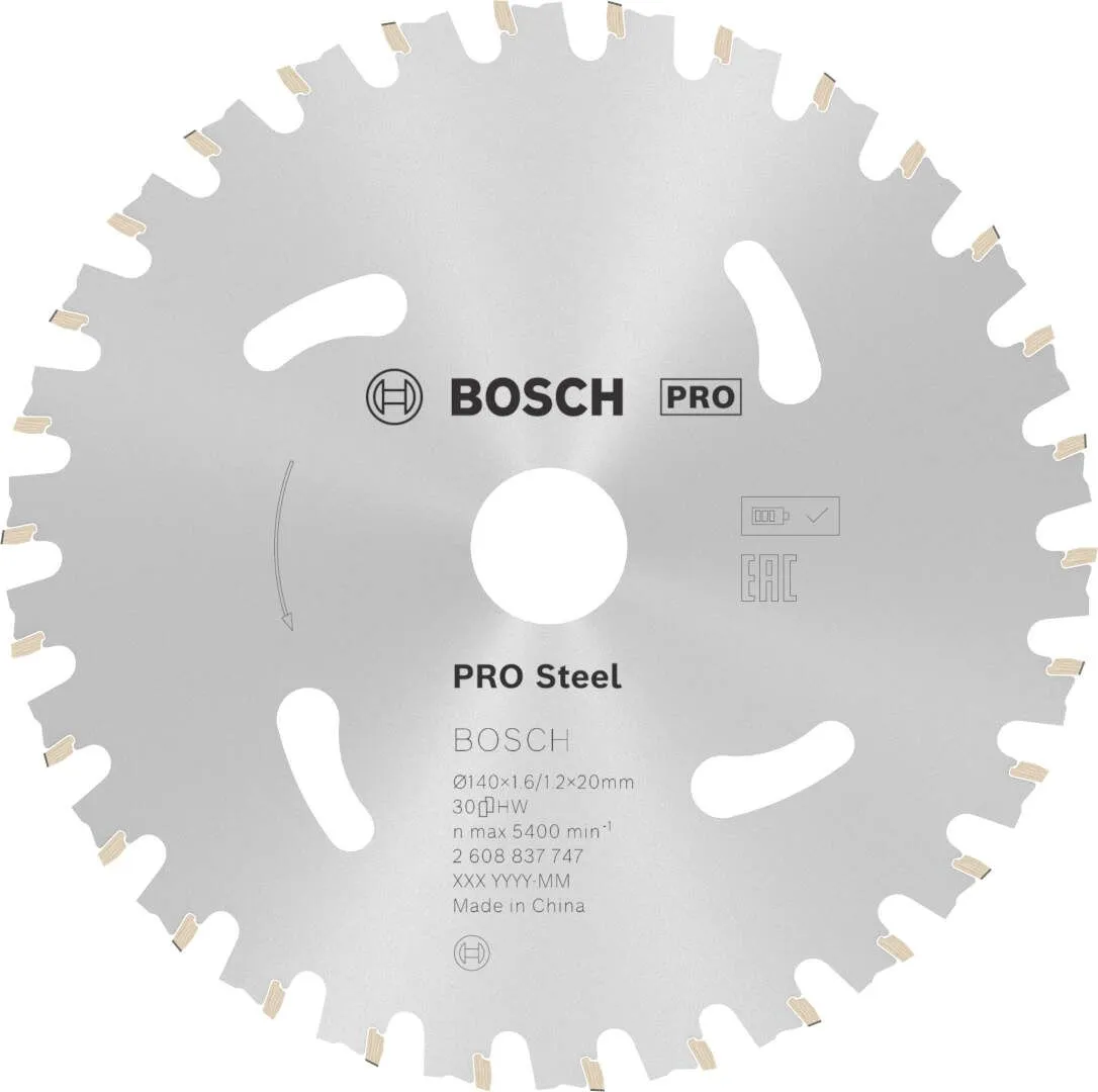 Bosch PRO Steel list za akumulatorsku kružnu testeru 140x1.6x20 mm 30z HB max 5.400 o/min (2608837747)