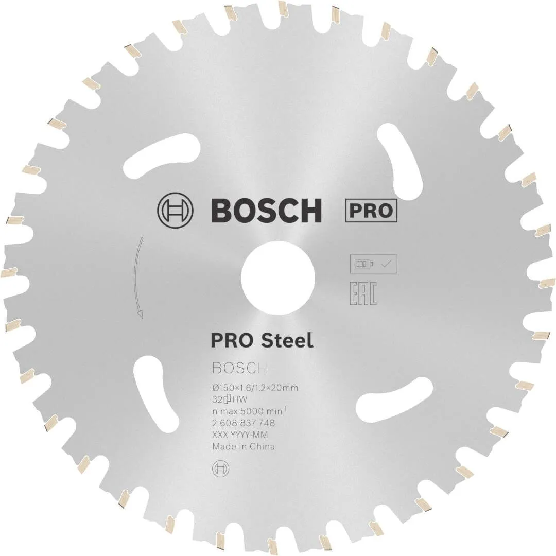 Bosch PRO Steel list za akumulatorsku kružnu testeru 150x1.6x20 mm 32z HB max 5.400 o/min (2608837748)