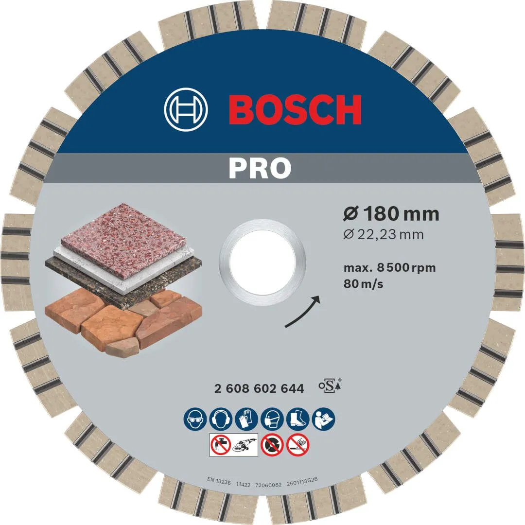Bosch PRO Stone dijamantska rezna ploča 180x2.4 mm segmenti 12 mm (2608602644)