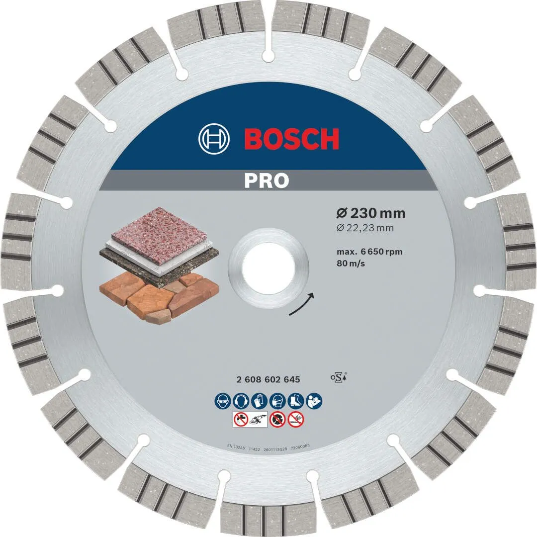 Bosch PRO Stone dijamantska rezna ploča 230x2.4 mm segmenti 15 mm (2608602645)