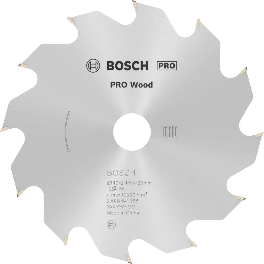 Bosch PRO Wood list kružne testere 140x2.4x20 mm 12z ATB max 10.500 o/min (2608641168)