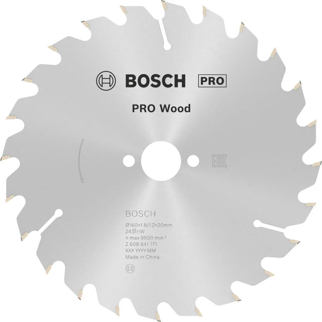 Bosch PRO Wood list kružne testere 160x1.8x20 mm 24z ATB max 9.500 o/min (2608641171)