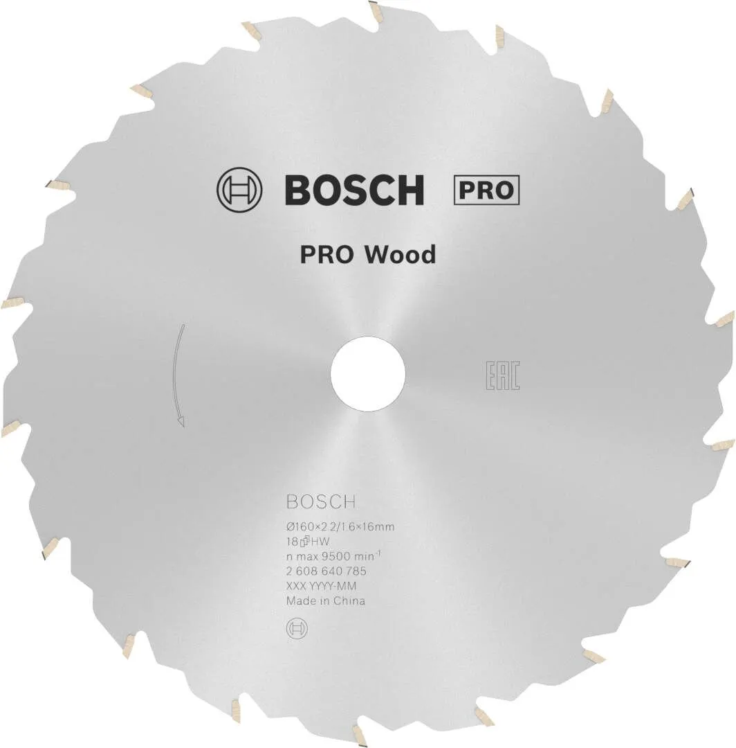 Bosch PRO Wood list kružne testere 160x2.2x16 mm 18z ATB/FT max 9.500 o/min (2608640785)
