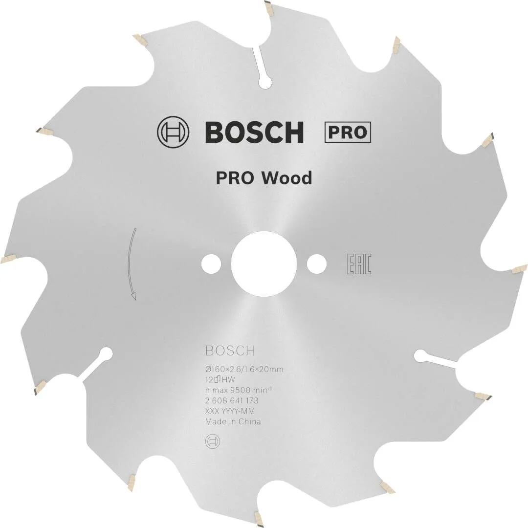 Bosch PRO Wood list kružne testere 160x2.6x20 mm 12z ATB max 9.500 o/min (2608641173)