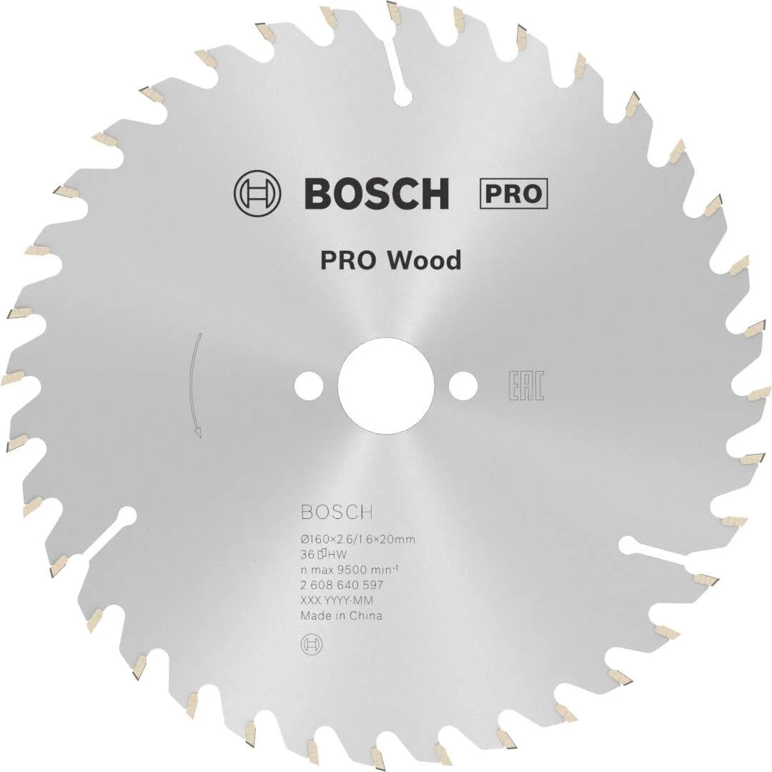 Bosch PRO Wood list kružne testere 160x2.6x20 mm 36z ATB max 9.500 o/min (2608640597)