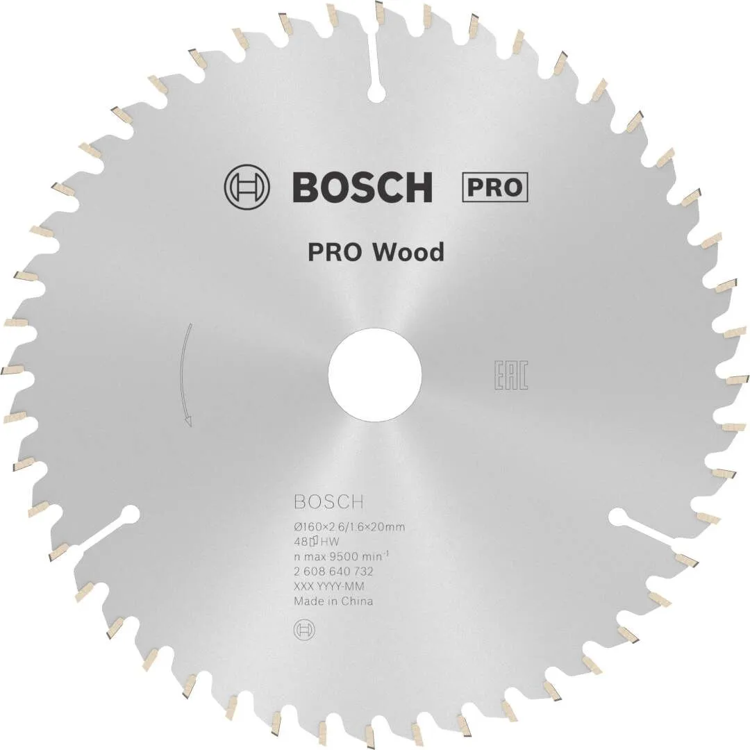 Bosch PRO Wood list kružne testere 160x2.6x20 mm 48z ATB max 9.500 o/min (2608640732)