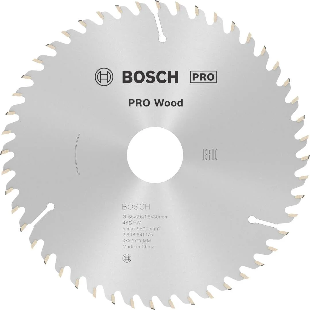 Bosch PRO Wood list kružne testere 165x2.6x30 mm 48z ATB max 9.500 o/min (2608641175)