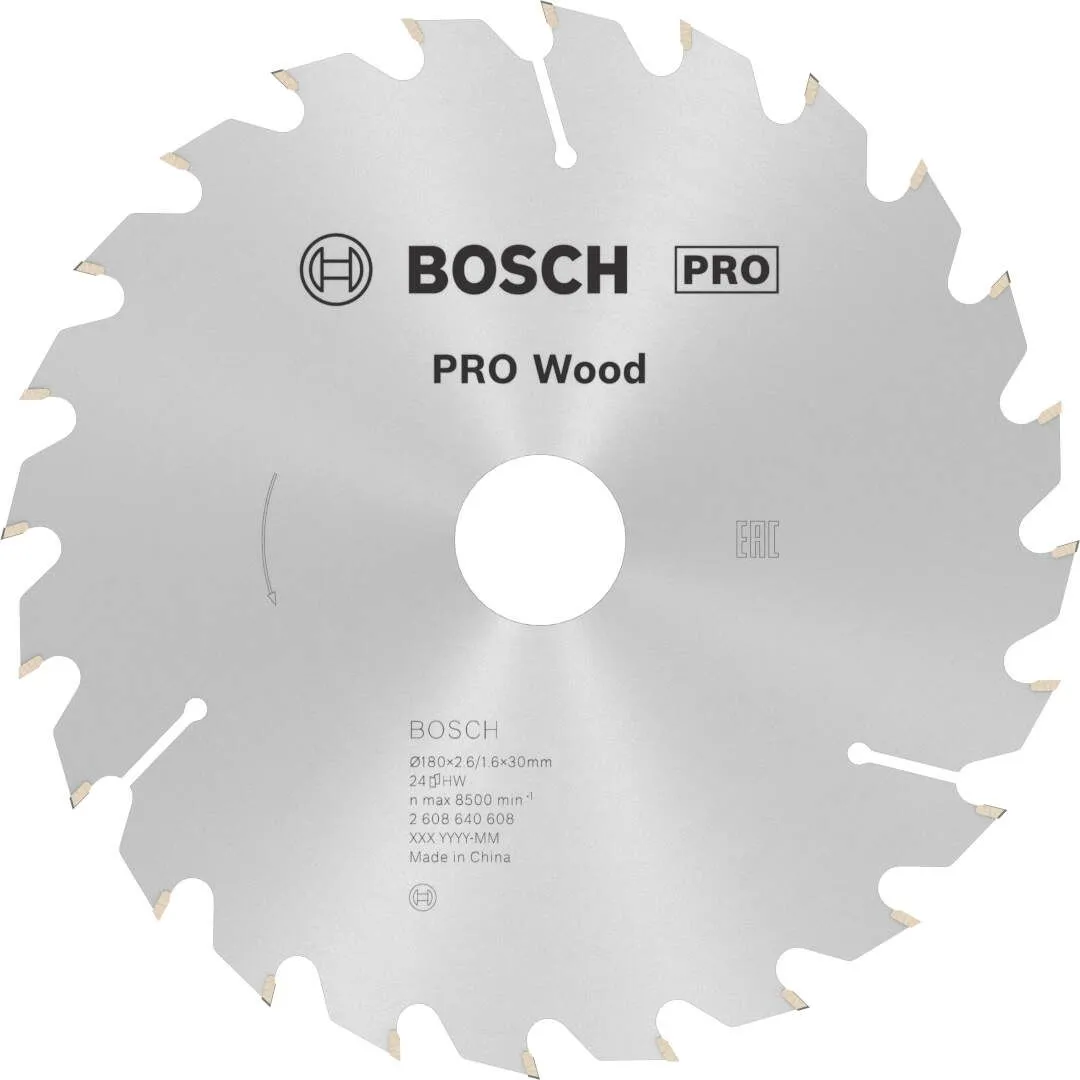 Bosch PRO Wood list kružne testere 180x2.6x30 mm 24z ATB max 8.500 o/min (2608640608)