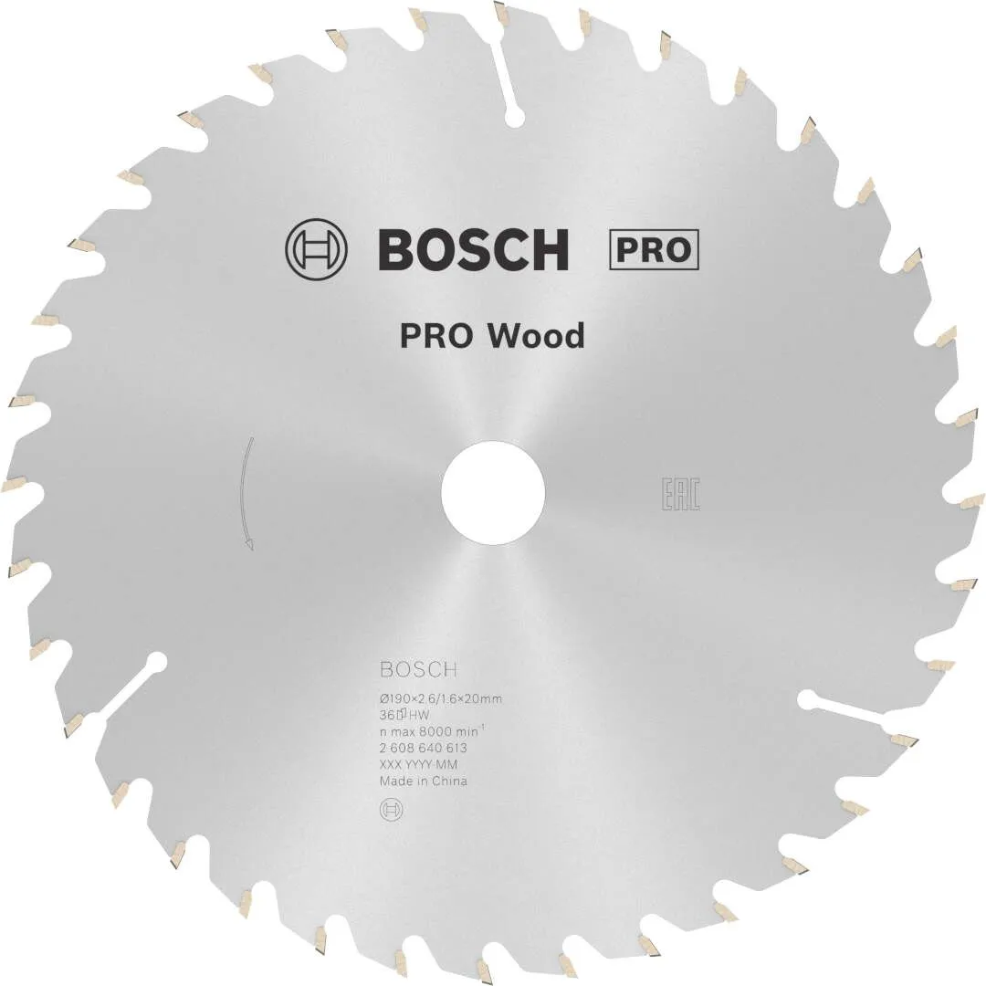 Bosch PRO Wood list kružne testere 190x2.6x20 mm 36z ATB max 8.000 o/min (2608640613)