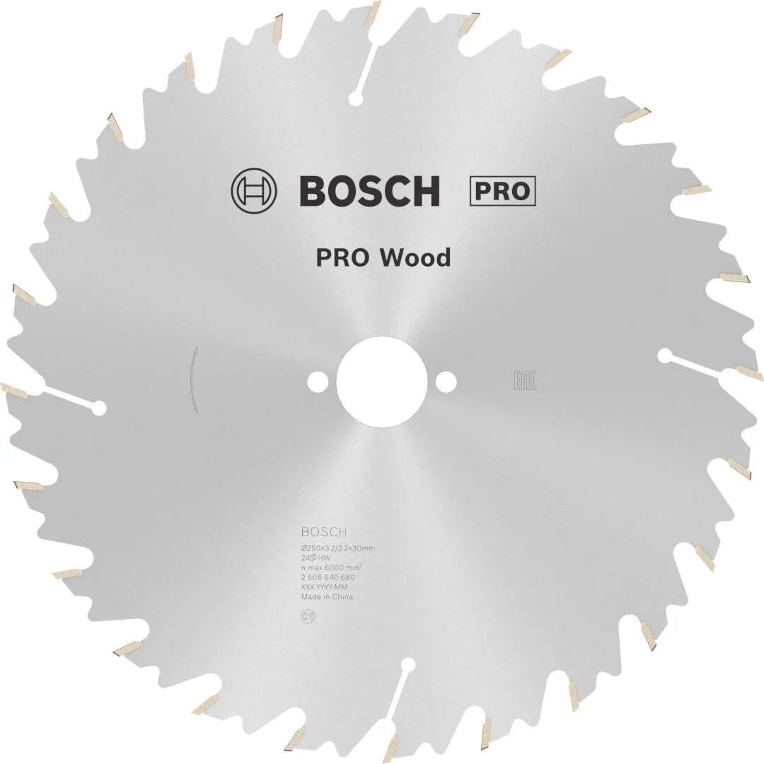 Bosch PRO Wood list kružne testere 250x3.2x30 mm 24z ATB max 6.000 o/min (2608640680)