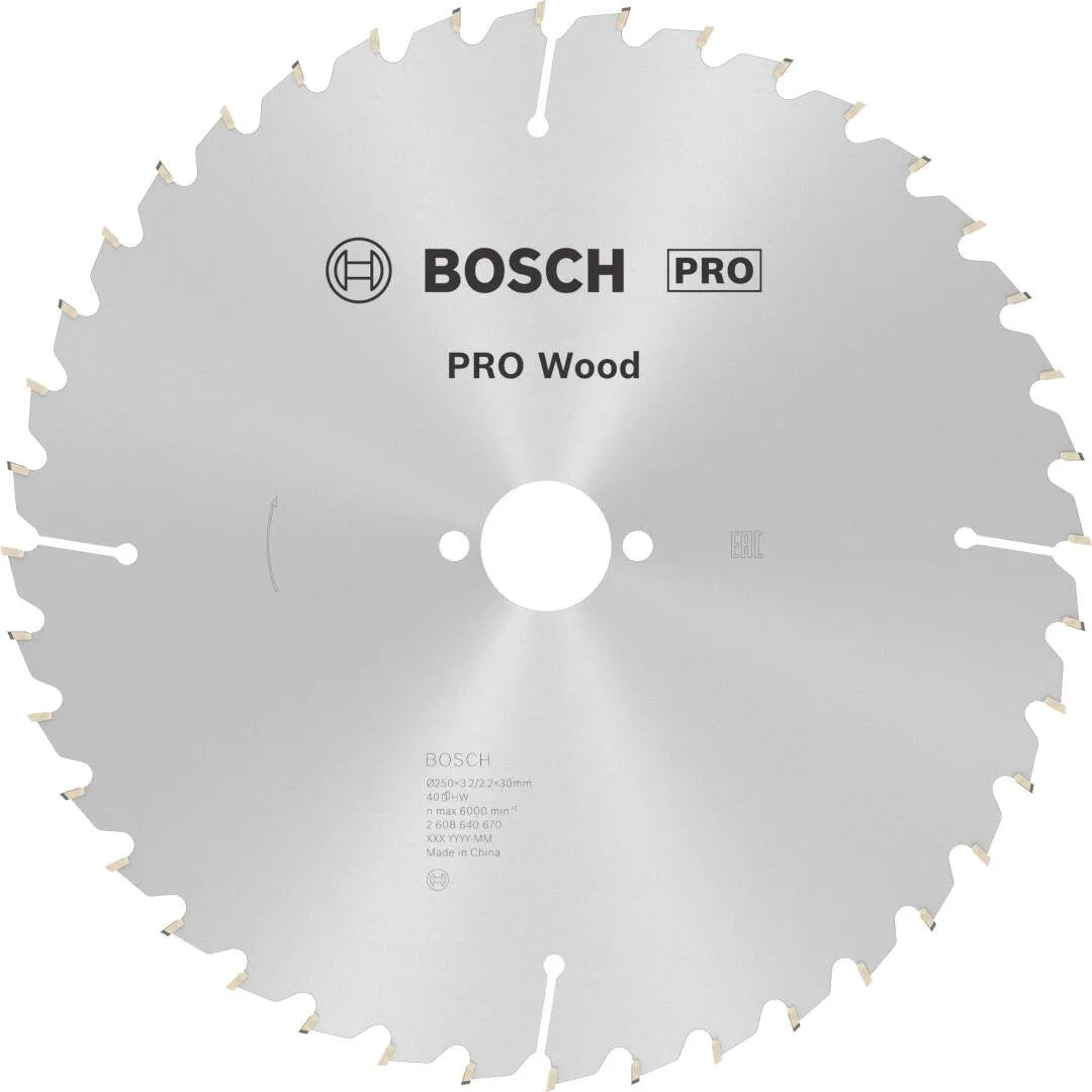 Bosch PRO Wood list kružne testere 250x3.2x30 mm 40z ATB max 6.000 o/min 10/15 (2608640670)