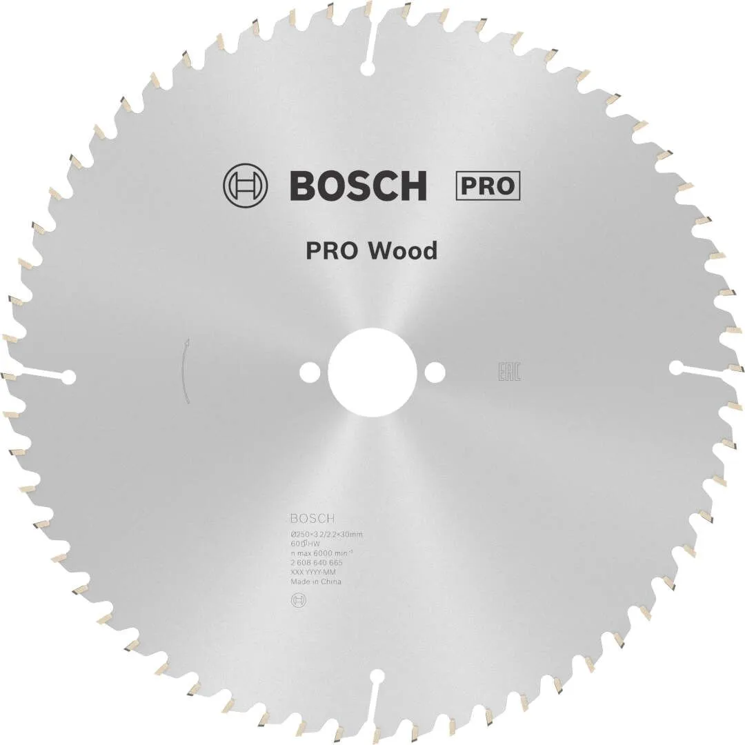 Bosch PRO Wood list kružne testere 250x3.2x30 mm 60z ATB max 6.000 o/min 10/15 (2608640665)