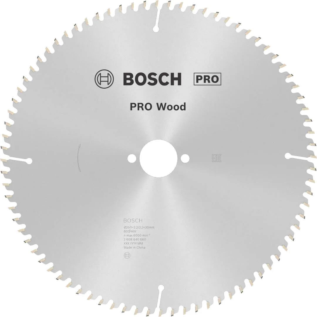 Bosch PRO Wood list kružne testere 250x3.2x30 mm 80z ATB max 6.000 o/min (2608640660)