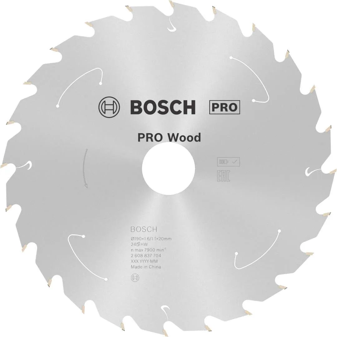 Bosch PRO Wood list za akumulatorsku kružnu testeru 190x1.6x20 mm 24z ATB max 7.900 o/min (2608837704)