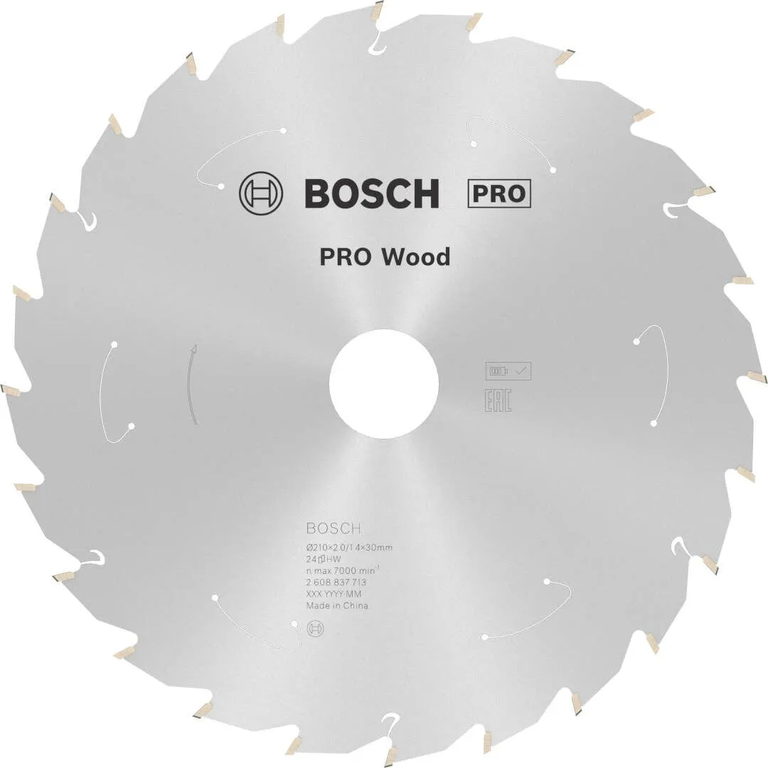 Bosch PRO Wood list za akumulatorsku kružnu testeru 210x1.7x30 mm 24z ATB max 7.000 o/min (2608837713)