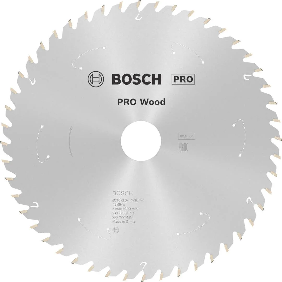 Bosch PRO Wood list za akumulatorsku kružnu testeru 210x1.7x30 mm 48z ATB max 7.000 o/min (2608837714)
