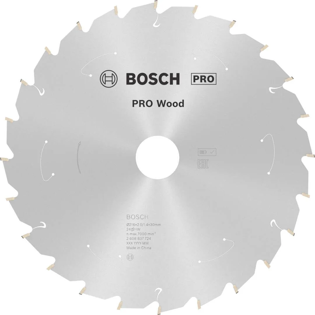 Bosch PRO Wood list za akumulatorsku kružnu testeru 216x1.7x30 mm 24z ATB max 7.000 o/min 25/10 (2608837724)