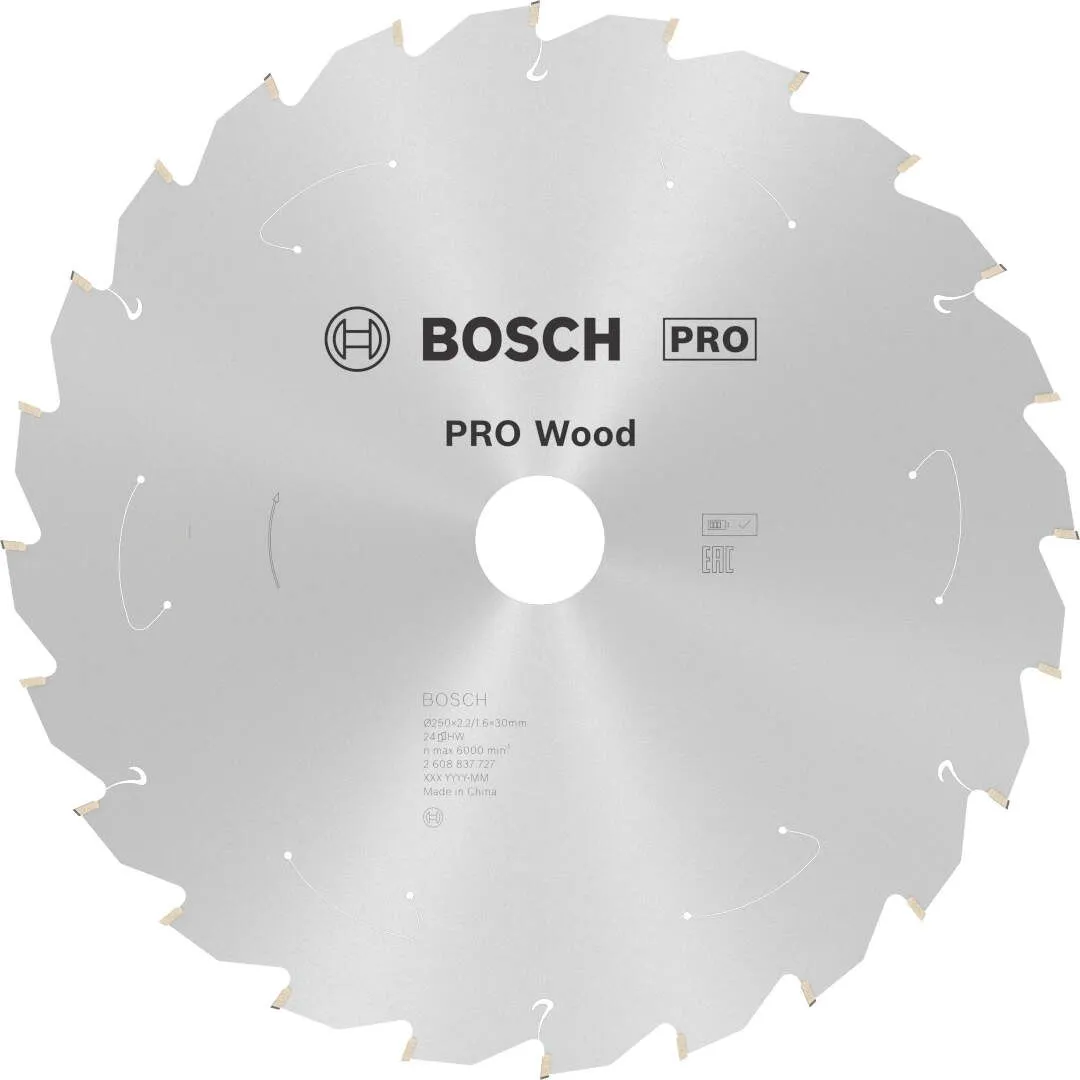 Bosch PRO Wood list za akumulatorsku kružnu testeru 250x2.2x30 mm 24z ATB max 6.000 o/min (2608837727)