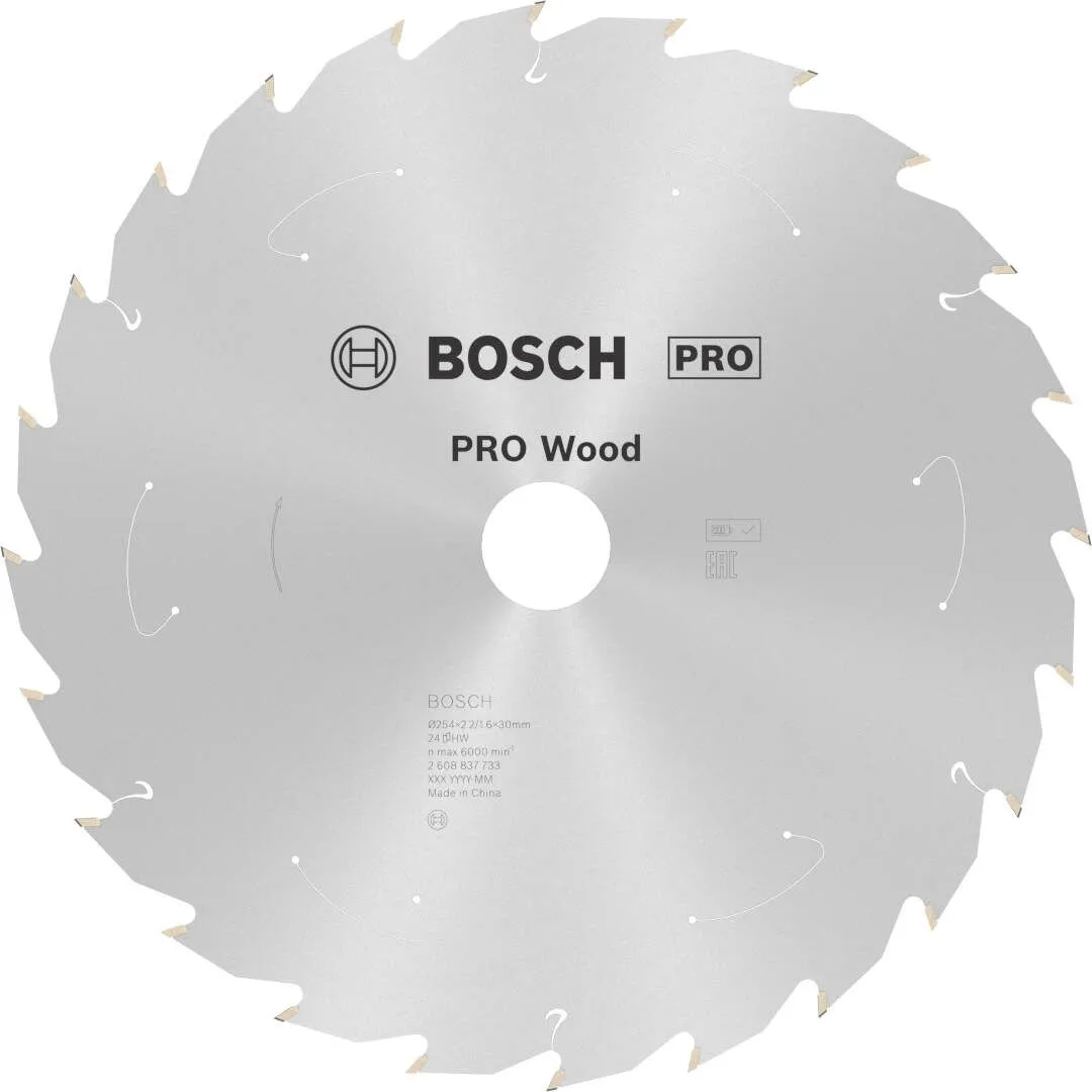 Bosch PRO Wood list za akumulatorsku kružnu testeru 254x2.2x30 mm 24z ATB max 6.000 o/min 25/10 (2608837733)