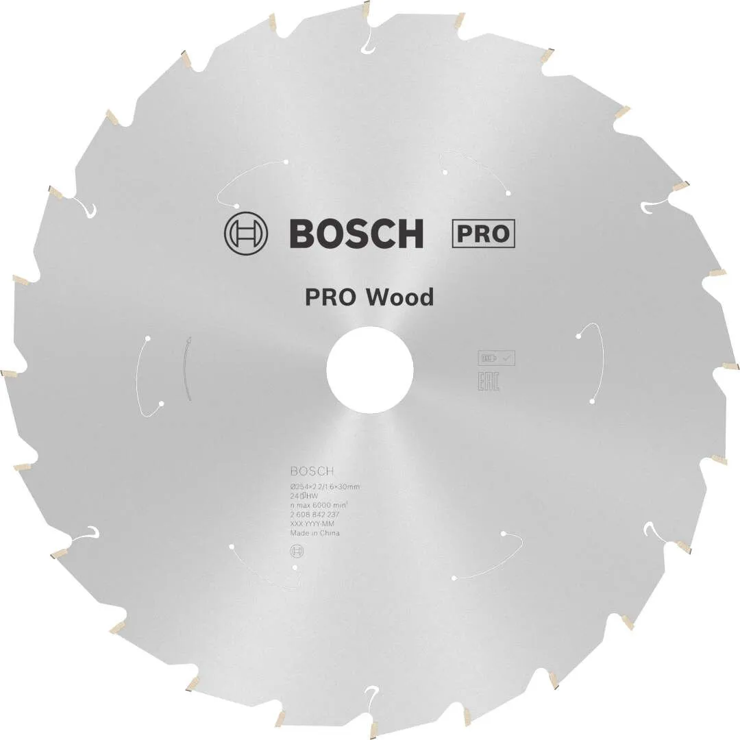 Bosch PRO Wood list za akumulatorsku kružnu testeru 254x2.2x30 mm 24z ATB max 6.000 o/min 5/15 (2608842237)