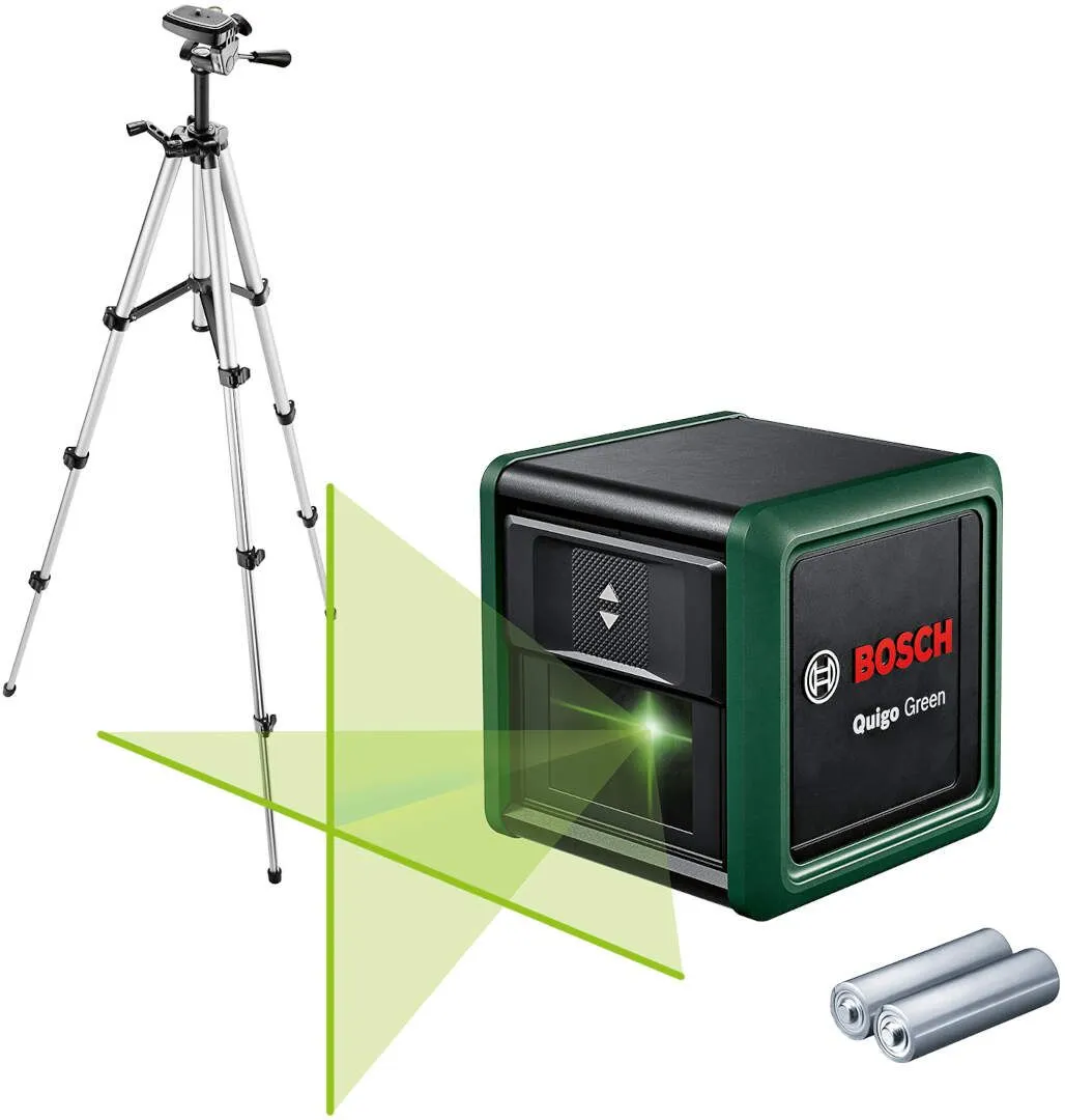 Bosch Quigo Green linijski laser za ukrštene linije sa zelenim zrakom + aluminijumski stativ (0603663C04)