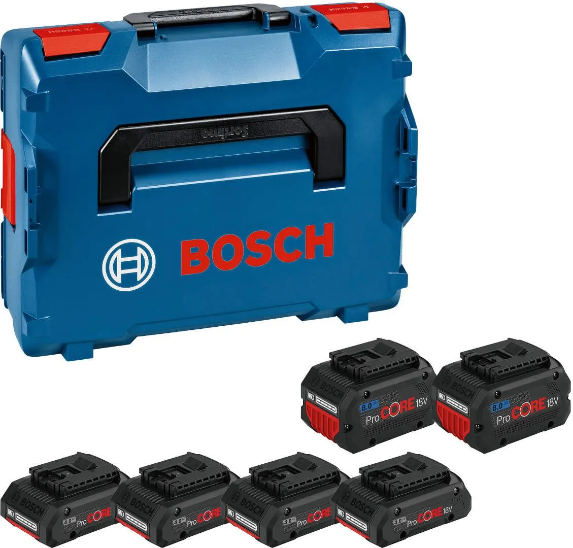 Bosch set baterija 4 x ProCORE18V 4,0Ah + 2 x ProCORE18V 8,0Ah u L-BOXX koferu (1600A02A2T)