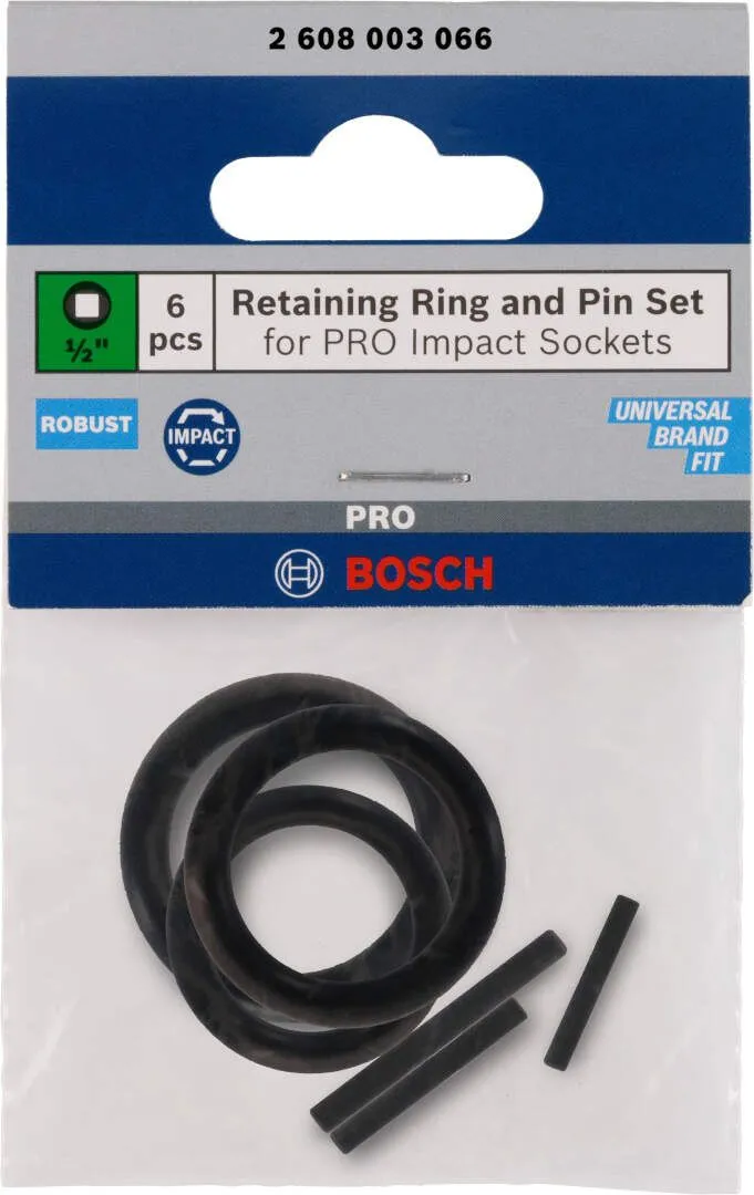 Bosch sigurnosni prsten i pin set za PRO Impact Socket 1/2"; 6 delova (2608003066)