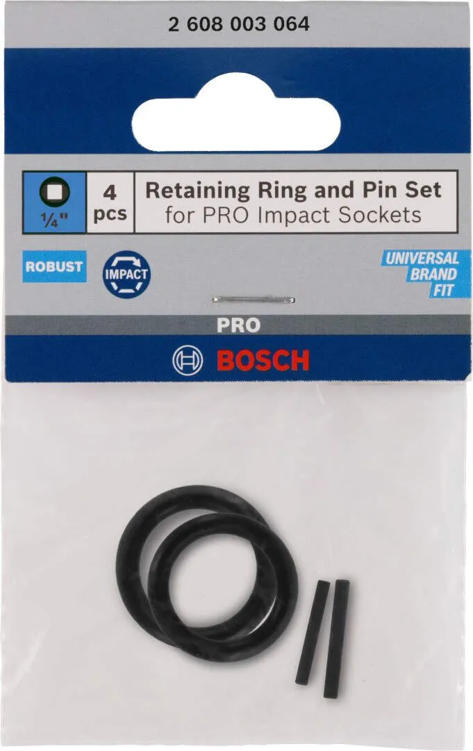 Bosch sigurnosni prsten i pin set za PRO Impact Socket 1/4"; 4 dela (2608003064)