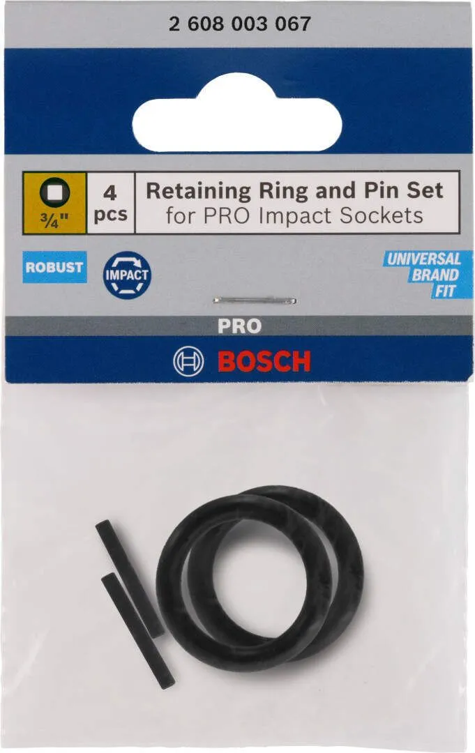 Bosch sigurnosni prsten i pin set za PRO Impact Socket 3/4"; 4 dela (2608003067)