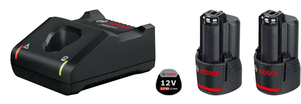 Bosch starter set 2 x akumulator GBA 12V 2,0 Ah + punjač GAL 12V-40 (1600A019R8)