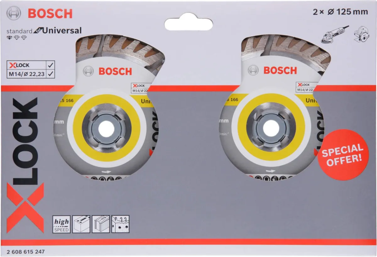 Bosch X-LOCK Standard for Universal dijamantska rezna ploča 125x22,23x1,6x10, 2komada - 2608615247