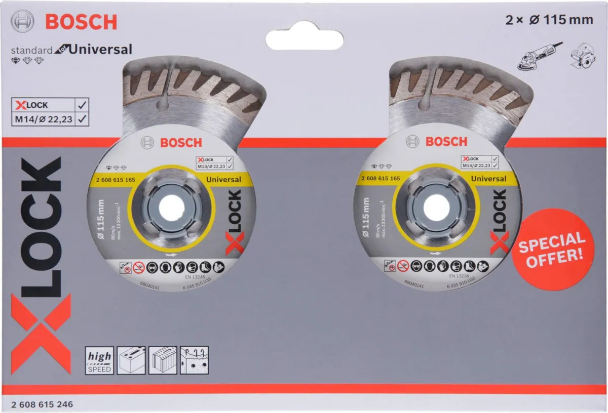 Bosch X-LOCK Standard for Universal dijamantska rezna ploča 115x22,23x1,6x10, 2komada - 2608615246