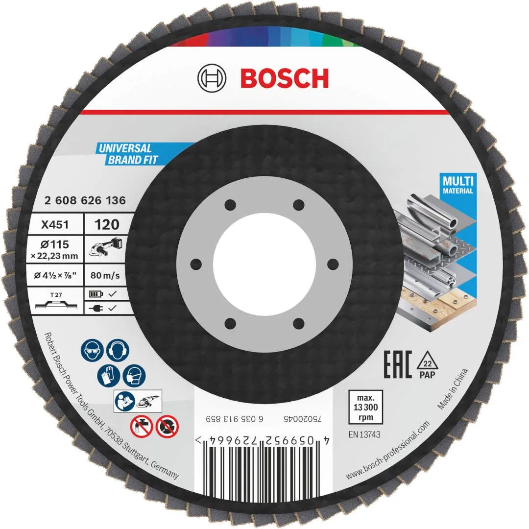 Bosch X451 lamelna brusna ploča, 115x22,23 mm, G120, T27, 15 delova (2608626174)