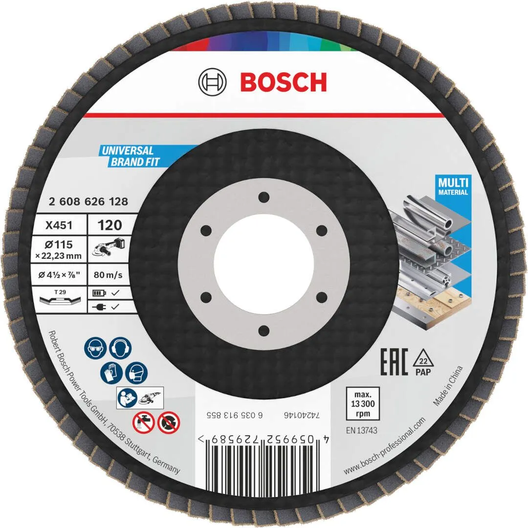 Bosch X451 lamelna brusna ploča, 115x22,23 mm, G120, T29, 15 delova (2608626170)