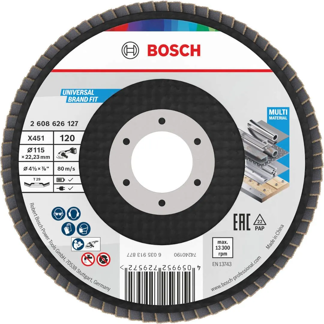 Bosch X451 lamelna brusna ploča, 115x22,23 mm, G120, T29 (2608626127)