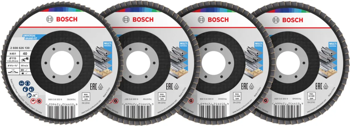 Bosch X451 lamelna brusna ploča, 115x22,23 mm, G40; 60; 80; 120, T27, 60 delova (2608626163)