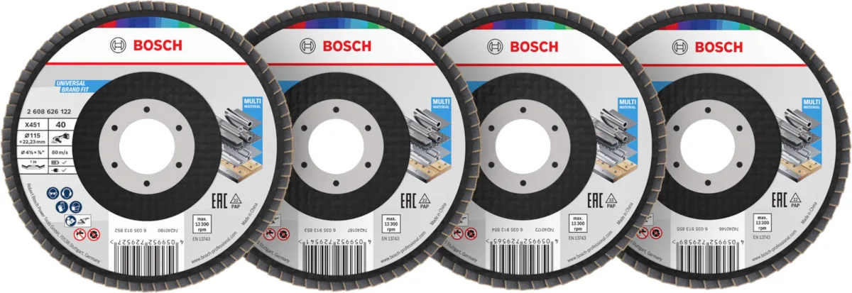 Bosch X451 lamelna brusna ploča, 115x22,23 mm, G40; 60; 80; 120, T29, 15 delova (2608626161)