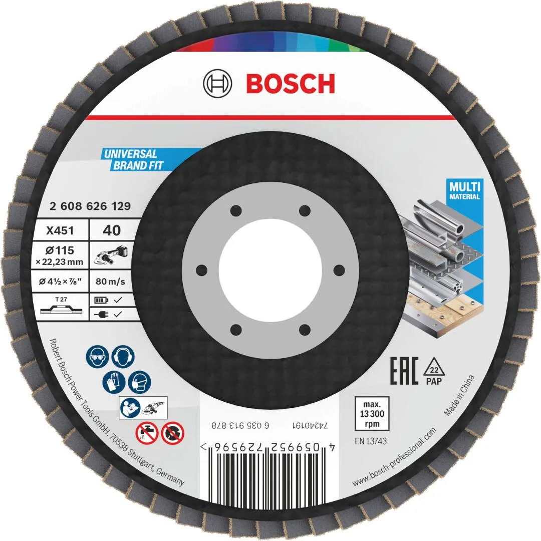 Bosch X451 lamelna brusna ploča, 115x22,23 mm, G40, T27 (2608626129)