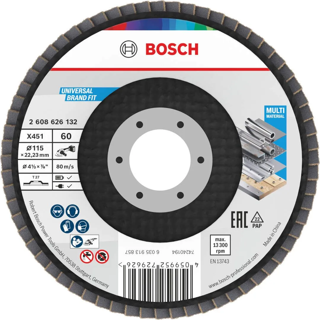 Bosch X451 lamelna brusna ploča, 115x22,23 mm, G60, T27 (2608626132)