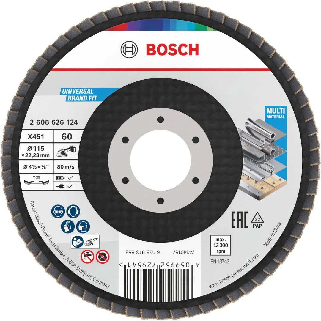Bosch X451 lamelna brusna ploča, 115x22,23 mm, G60, T29, 15 delova (2608626168)