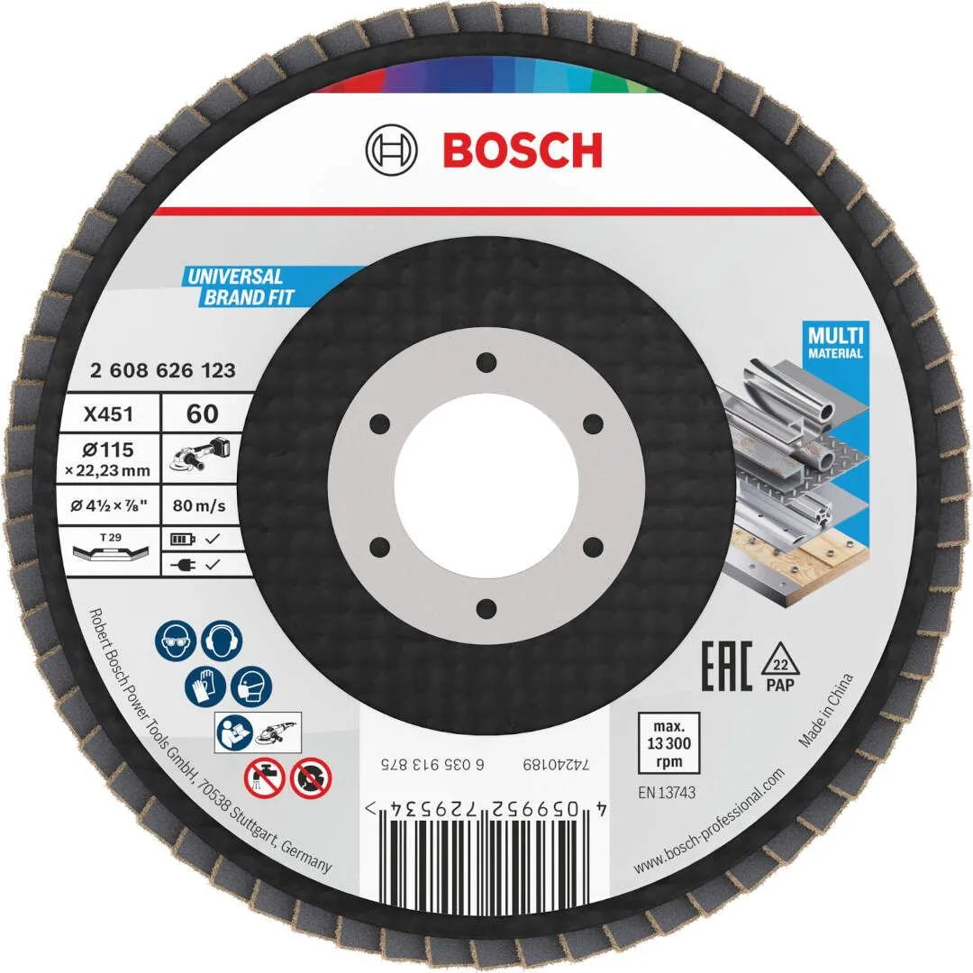 Bosch X451 lamelna brusna ploča, 115x22,23 mm, G60, T29 (2608626123)