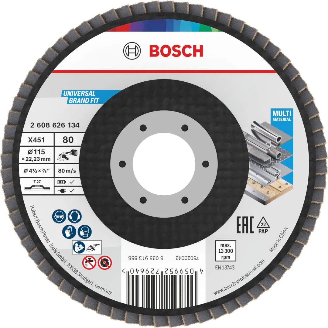 Bosch X451 lamelna brusna ploča, 115x22,23 mm, G80, T27 (2608626134)