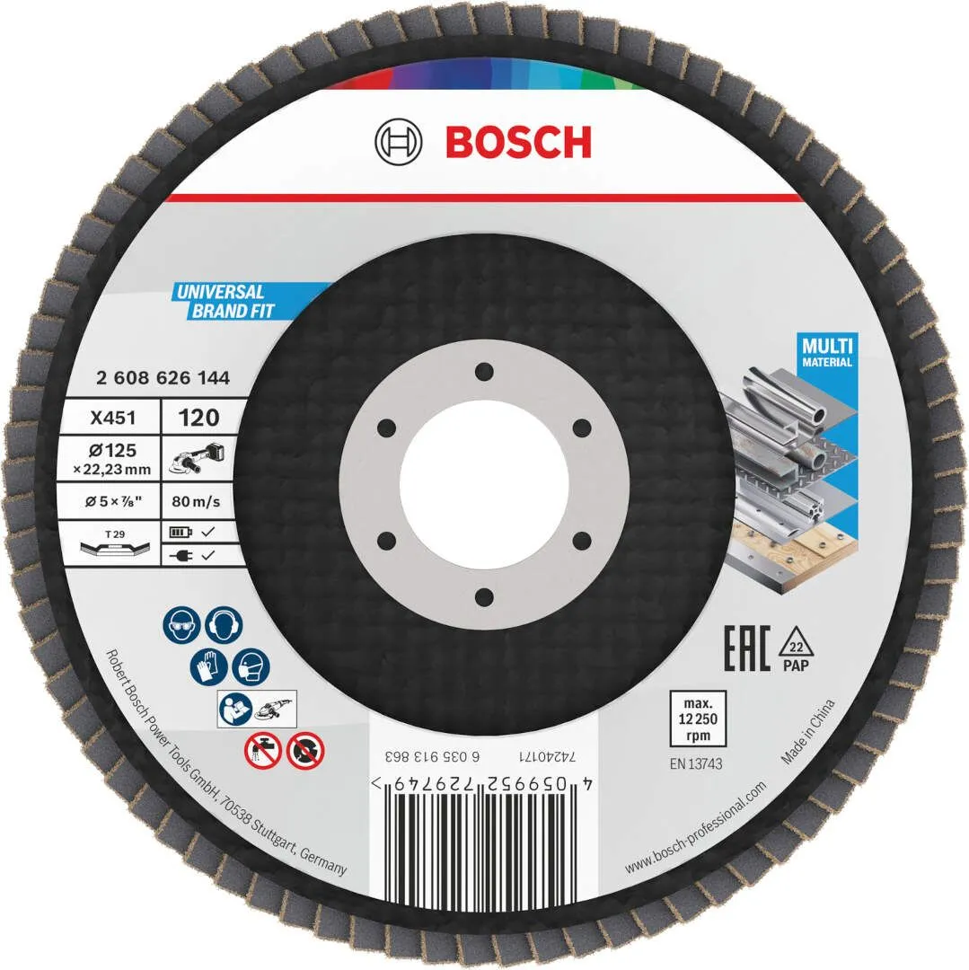 Bosch X451 lamelna brusna ploča, 125x22,23 mm, G120, T29 (2608626144)