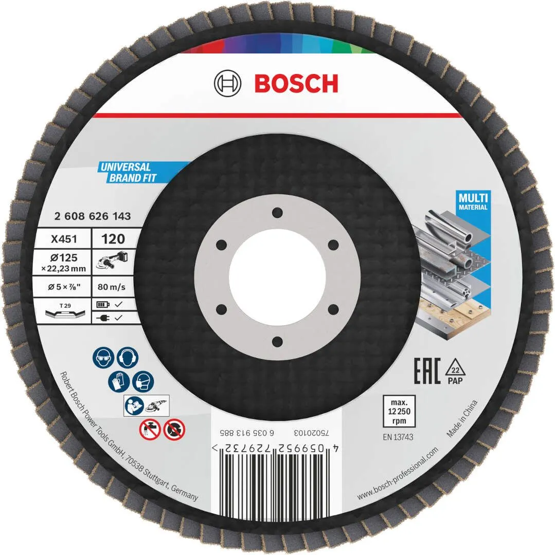 Bosch X451 lamelna brusna ploča, 125x22,23 mm, G120, T29 (2608626143)