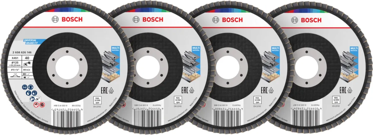 Bosch X451 lamelna brusna ploča, 125x22,23 mm, G40; 60; 80; 120, T27, 15 delova (2608626166)