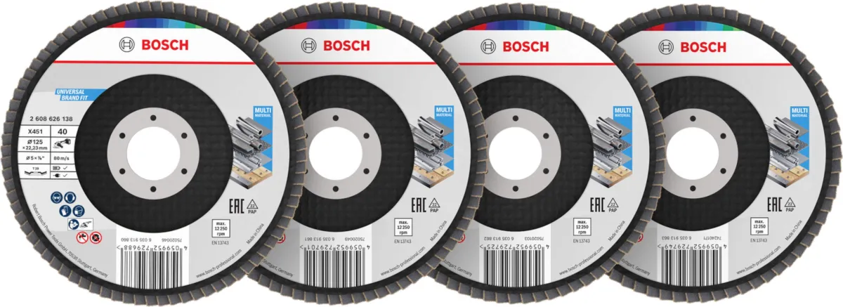 Bosch X451 lamelna brusna ploča, 125x22,23 mm, G40; 60; 80; 120, T29, 15 delova (2608626162)